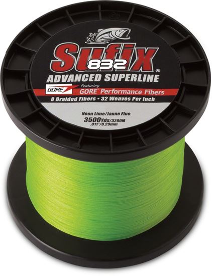 Picture of Sufix 660-415L 832 Advanced Superline Braid 15lb 3500yd Neon Lime Boxed