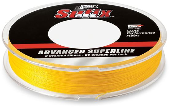 Picture of Sufix 660-108Y 832 Advanced Superline Braid 8lb 300yd Hi-Vis Yellow Boxed