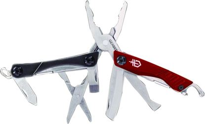 Picture of Gerber 31-001040 Dime Compact Multi-Tool, 10 Tools, Stainless, Red