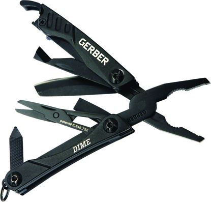 Picture of Gerber 31-001134 Dime Compact Multi-Tool, 10 Tools, Stainless, Black