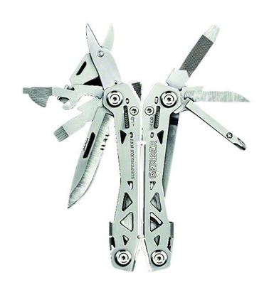 Picture of Gerber 30-001364 Suspension NXT multi tool, spring loaded, 15 functions, locking tools, thin, light, compact design, pocket clip, box