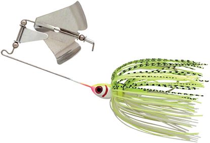 Picture of Booyah BYB38606 Buzz Bait, 3/8 oz, White/Chartreuse Shad
