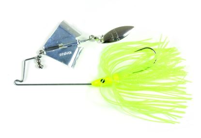 Picture of Lunker Lure 37140662 Jump'N Jak Buzz Bait, 1/4 oz, Chartreuse Skirt/Silver Blade