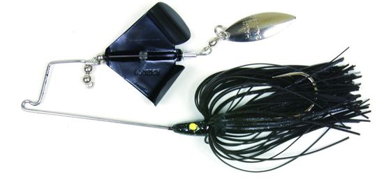 Picture of Lunker Lure 37140103 Jump'N Jak Buzz Bait, 1/4 oz, Black Skirt/Black Blade