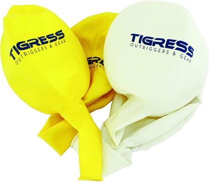 Picture of Tigress 88615-1 White Helium Balloon, 100% Latex, Two Balloons & 3 Clips