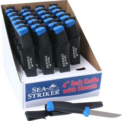 Picture of Sea Striker SS45BK-24 4" Bait Knives w/Sheath Straight Blade 24Pc Display