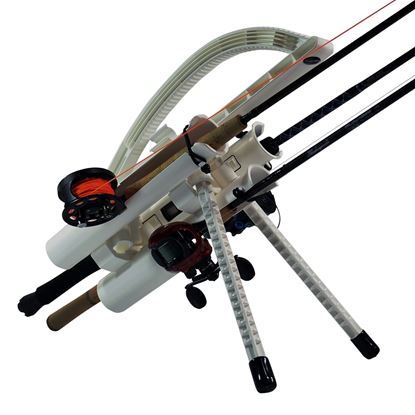 Picture of Rod-Runner #RRE3-W Express Fishing Rod Caddy, Carries up to 3 Rods, White