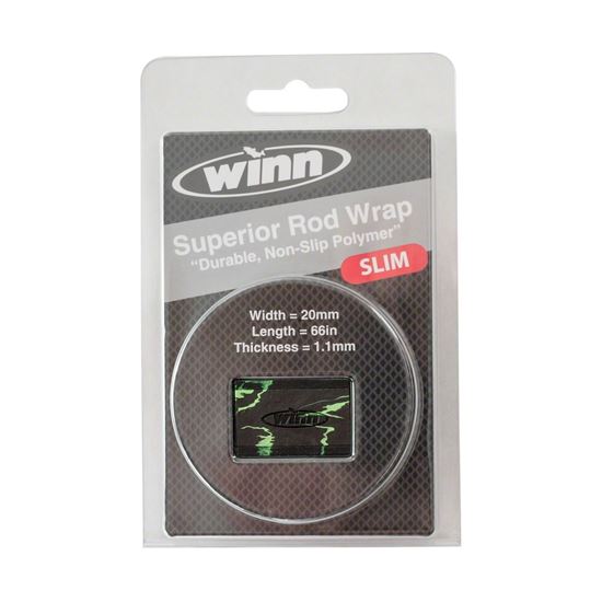 Picture of Winn Grips BOW11-BKC SLIM Rod Grip Overwrap, 66" L, 20mmW, Blk/Lime, All-Weather-Durable WD Polymer Material