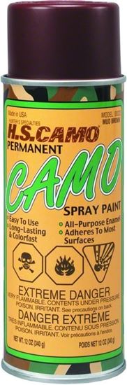 Picture of Hunters Specialties 00322 Permanent Camo Spray Paint 12oz Mud Brown