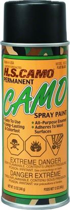Picture of Hunters Specialties 00323 Permanent Camo Spray Paint 12oz Flat Baclk