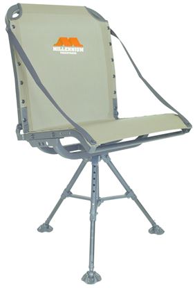 Picture of Millennium G-100 Ground Blind Chair, Swiveling, Aluminum, 13" - 18" Height, Folding, Olive Drab
