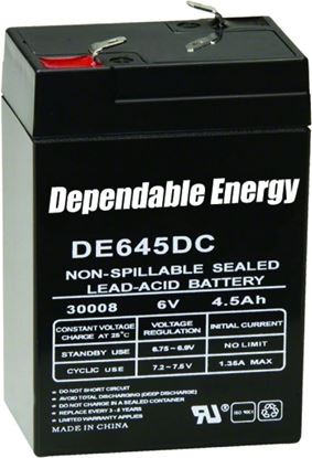 Picture of American Hunter DE-30008 DE645DC 6v 4.5 Amp Hr Rechargeable Battery, Tab Top