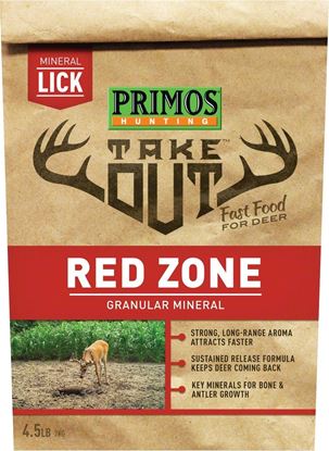 Picture of Primos 58734 Take Out Red Zone Granular Mineral Deer Attractant, 5 lb Bag