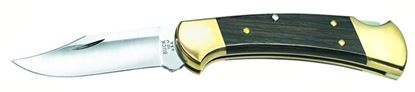 Picture of Buck 0112BRS Ranger Folding Lockback Knife, 3" 420HC Satin SS Blade, Leather Sheath, Box