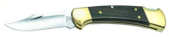 Picture of Buck 0112BRS Ranger Folding Lockback Knife, 3" 420HC Satin SS Blade, Leather Sheath, Box