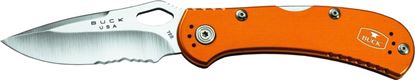 Picture of Buck 0722ORS1 Spitfire lockback Folding Knife, 3 1/4" 420HC SS Blade, Pocket Clip, Orange Handle