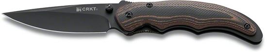 Picture of CRKT 1105K Endorser Outburst Assist Opening Folding Knife, Black Plain Edge Blade Brn/Black G-10 Handle