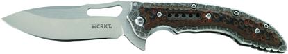 Picture of CRKT 5460 Ikoma Fossil Small Stainless Folding Knife, 3.41" Plain Edge KBS