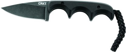 Picture of CRKT 2384K Minimalist Black Drop Point Knife, 2.16" Blade, with Sheath and Lanyard
