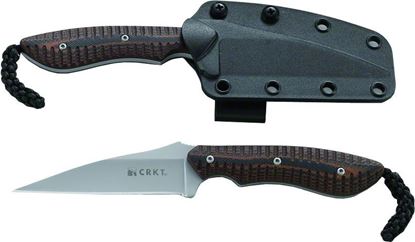 Picture of CRKT 2388 Folts SPEW Fixed Blade Pocket Knife, 3in Wharncliffe Blade, Nylon Sheath, Green/Black