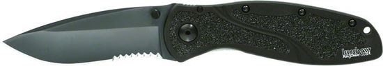 Picture of Kershaw 1670BLKST Blur Assisted Opening Folding Knife, 3.4" Partially Serrated Blade, Black Handle