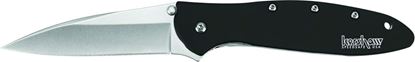 Picture of Kershaw 1660SWBLK Leek Assisted Opening Folding Knife, 3" Drop Point Blade, Black Stonewash