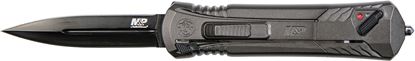 Picture of Smith & Wesson MPOTF10G M&P Out The Front Clip Folder, AUS8 Stainless Steel 3.5 Blade, Aluminum Handle, Lock Release, Safety Lock, Window Punch