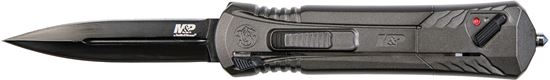 Picture of Smith & Wesson MPOTF10G M&P Out The Front Clip Folder, AUS8 Stainless Steel 3.5 Blade, Aluminum Handle, Lock Release, Safety Lock, Window Punch