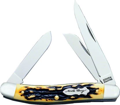 Picture of Uncle Henry 897UH Premium Stock Folding 3-Blade Pocket Knife, Staglon Handles, 3.5" Closed Length