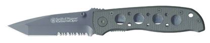 Picture of Smith & Wesson CK5TBS Extreme Ops Liner Lock Folding Knife, Black, 3.25" Tanto Blade, Aluminum Handle, Pocket Clip