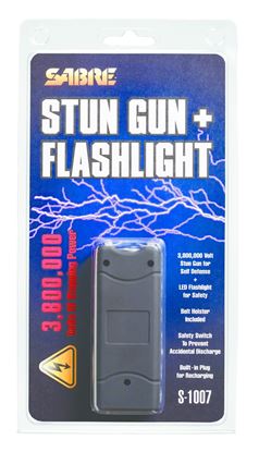 Picture of Sabre S-1007-BK Stun Gun - Black 3.8 Million Volts STATE LAWS APPLY