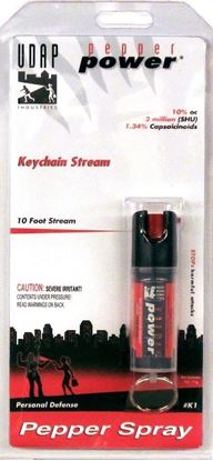 Picture of UDAP K1 Keychain Pepper Spray (Stream), 10 ft Ballistic Spray, 10% OC, .4oz, 11g