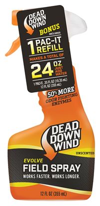 Picture of Dead Down Wind 1312418 Evolve 3D+ Odor Eliminator Field Spray (12oz + Pac-It) 24oz