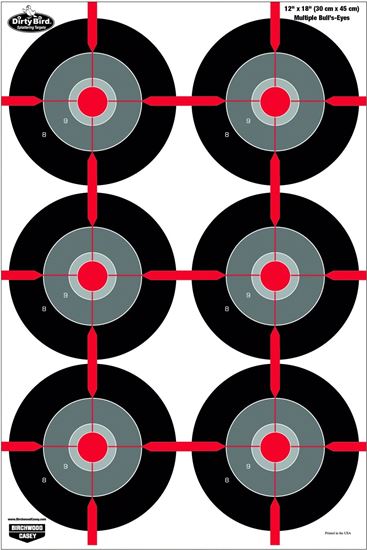 Picture of Birchwood Casey 35705 Dirty Bird 12" x 18" Multiple Bull's- Eye Target- 8 Targets