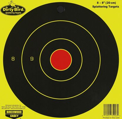 Picture of Birchwood Casey 35908 Dirty Bird Bullseye 8" Chartreuse Target 8/Pk