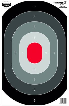 Picture of Birchwood Casey 37053 Eze-Scorer 23" x 35" Oval Silhouette 5 paper targets (folded)