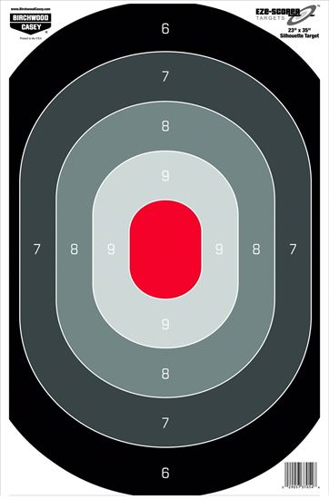 Picture of Birchwood Casey 37053 Eze-Scorer 23" x 35" Oval Silhouette 5 paper targets (folded)