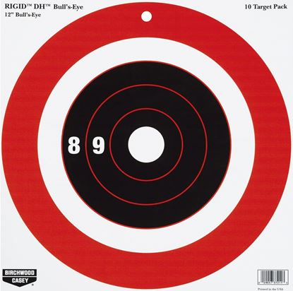 Picture of Birchwood Casey 37211 Rigid Bullseye DH 12" Target 10/Pk