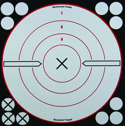 Picture of Birchwood Casey 34802 Shoot-N-C Bullseye 8" White/Black X Target 6/Pk