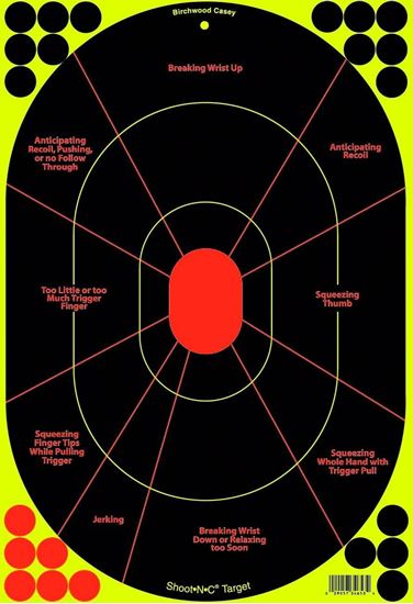 Picture of Birchwood Casey 34655 Shoot-N-C 12" x 18" Handgun Trainer Target- 5 Targets