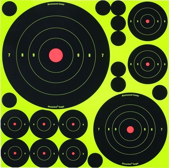 Picture of Birchwood Casey 34018 Shoot-N-C Variety Pack Self-Adhesive Target 5/Pk (029640)