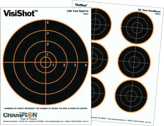 Picture of Champion 45826 Visicolor Target, Double 5" Bullseye, 8.5"x11", 10pk