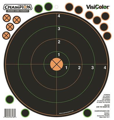 Picture of Champion 46132 100 Yd Sight-In Target 5Pk W/30 Rp