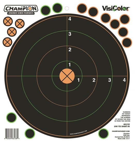 Picture of Champion 46132 100 Yd Sight-In Target 5Pk W/30 Rp