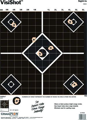 Picture of Champion 45804 Visishot Sight-In Target , Diamond Center, 13"x18", 10pk