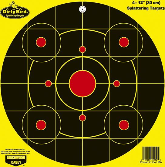 Picture of Birchwood Casey 35912 Dirty Bird Bullseye 12" Chart 12" Target