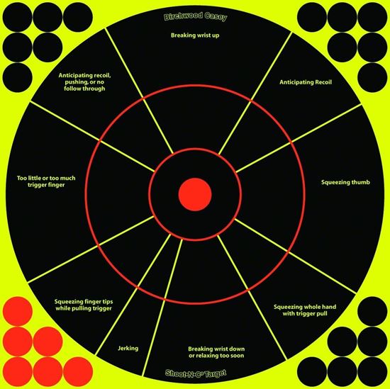 Picture of Birchwood Casey 34032 Shoot-N-C 12" Handgun Trainer Target 5 Targets