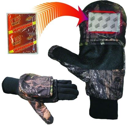 Picture of Heat Factory 991-MO-XL Heated Pop Top Fold Back Mitten, Pr, Mossy Oak W/Liner, X-Large