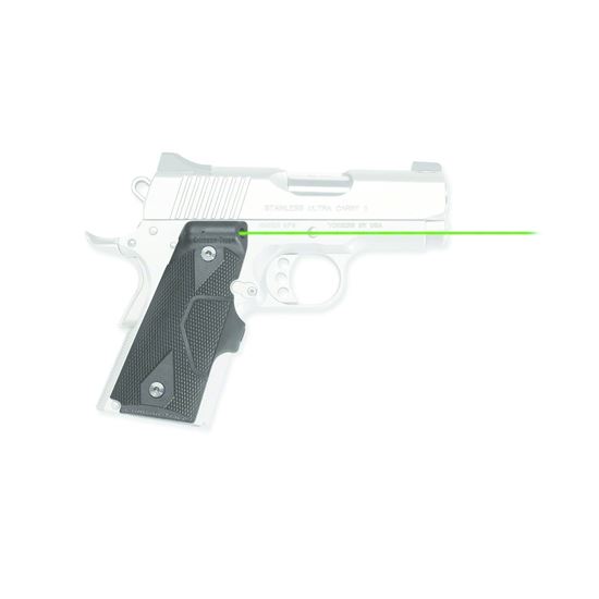 Picture of Crimson Trace LG-404G Lasergrips Laser Sight, Black, Pressure Sensor Activation, Green Laser, Fits 1911 Compact Pistols