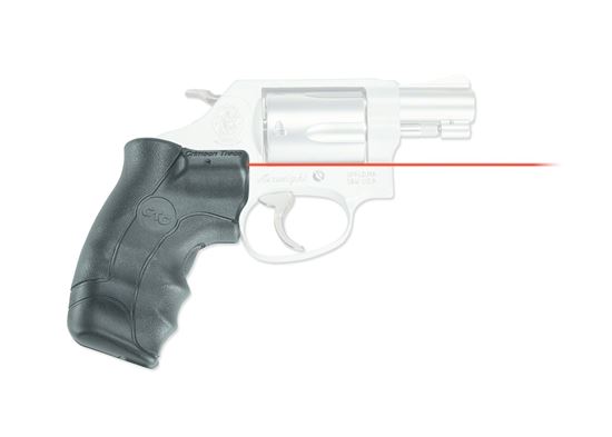 Picture of Crimson Trace LG-350 Lasergrips Laser Sight, lack, Pressure Sensor Activation, Red Laser, Fits S&W J Frame Round Butt, Red